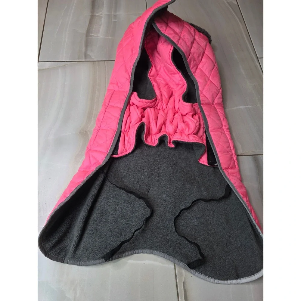 Fragralley Pink Quilted Dog Winter Coat Fleece Lined Reflective Vest XL W1